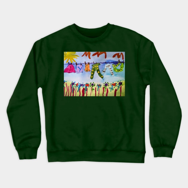 Laundry Day in Watercolors Crewneck Sweatshirt by Rita Winkler